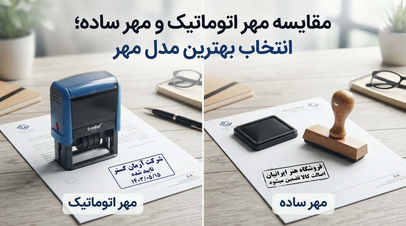 مقایسه مهر اتوماتیک یا ساده برای انتخاب بهترین نوع مهر