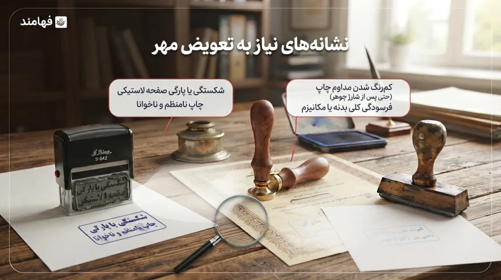 نشانه‌های خراب شدن و نیاز به تعویض مهر